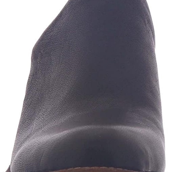 New Sofft Ameera Black Leather Mules with Brown Heel - Picture 2 of 14